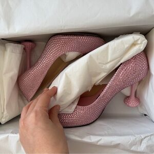 Loewe Pink Crystal Embellished Heels